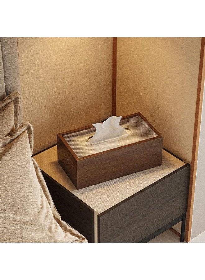 غطاء صندوق الورق الأنسجة الوجه، حامل صندوق الأنسجة الخشبية، موزع حالة الأنسجة الوجه، حامل الأنسجة المستطيلة للديكور المنزلي / المكتب / السيارة - Image 5